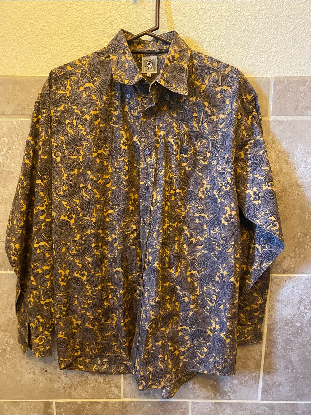 Cinch Men's Long Sleeve Western Button-Down Shirt - Size Large - Paisley